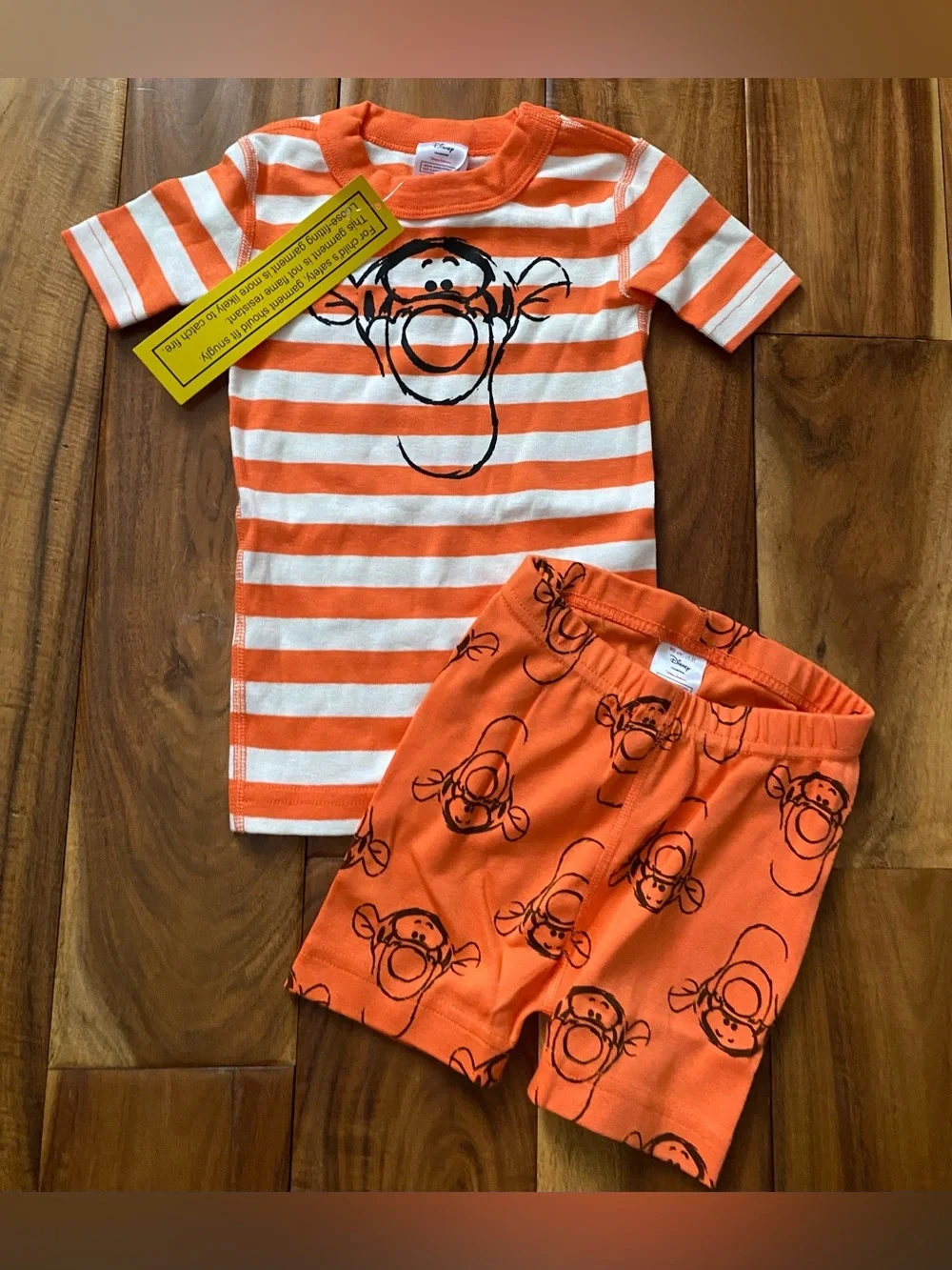Hanna Andersson Toddler Orange and White Striped Tigger Pajama Set Size 3t 90 CM